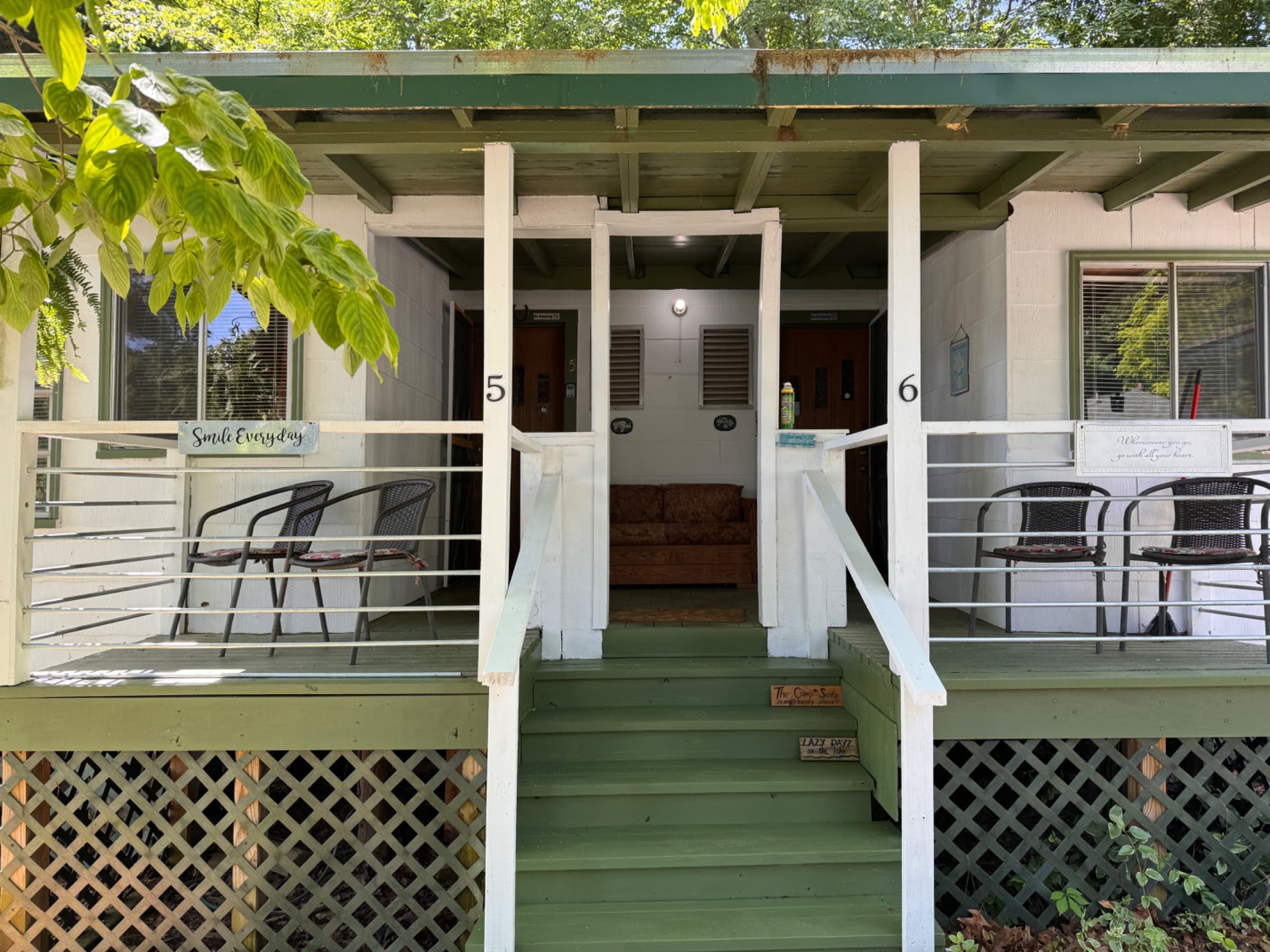 camp suite 5 and 6 front porches