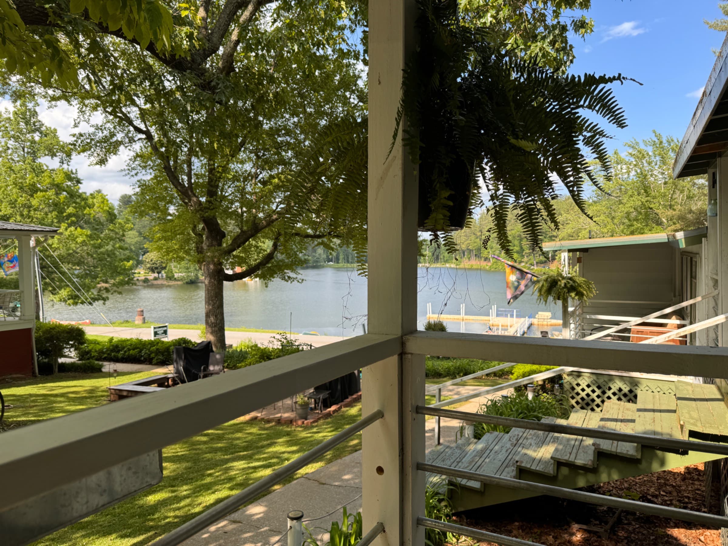 View of the lake from the porch 